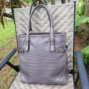 Large Kate Spade Croc Embossed Leather Tote